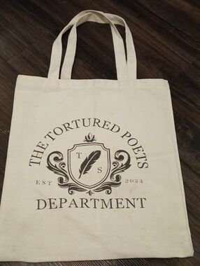 Taylor Swift Cream Tote with Black Crest Logo